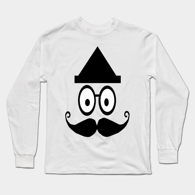 funny face with triangle shaped hat Long Sleeve T-Shirt by RAK20